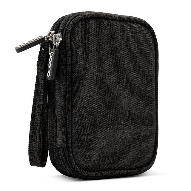 Oxford Stoff Doppel Deck Weichen Stoßfest Digitalen Veranstalter Reise Externe Speicher HDD Fall Festplatte Tasche Tasche: Black