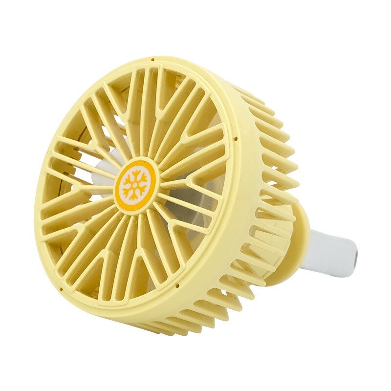 Auto Auto-Carrying Elektrische Ventilator Auto Air Outlet Dashboard Grote Wind Power Usb Mini Airco Ventilator: Yellow