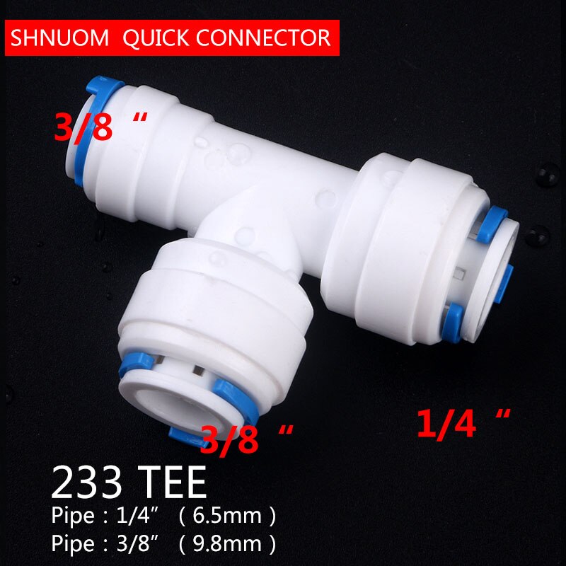 Tubo de conexión rápida en T de 1/4 ", 3/8" a 3/8 "de diámetro Chang 233mm, MM, MM, conexión rápida