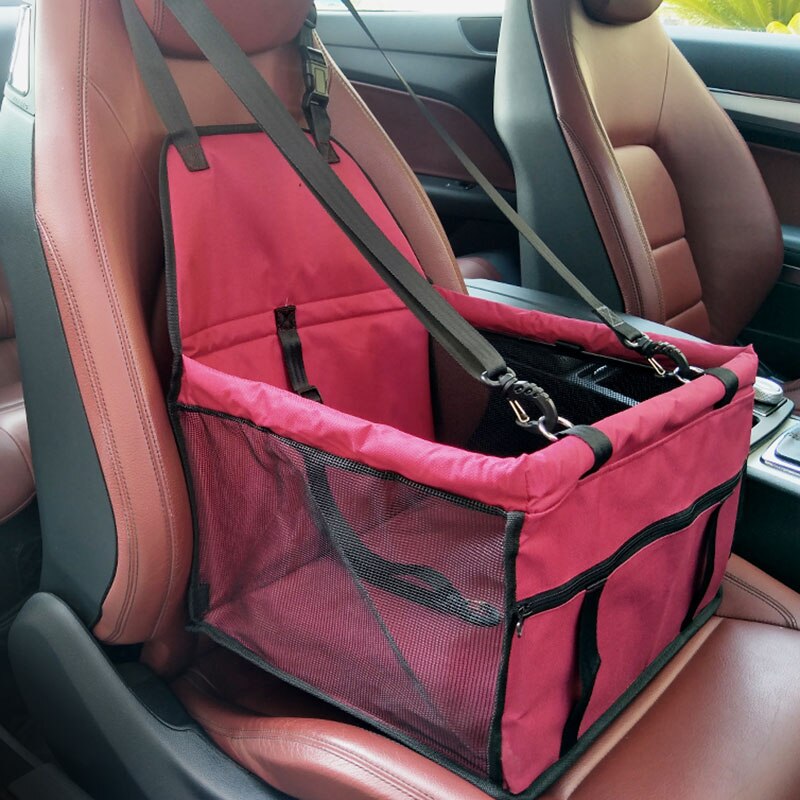 Panier de transport chat chien de luxe | Siège de voiture pour petits chiens, pliable rehausseur de voiture avec boucle de sécurité, accessoires de voyage pour voiture pour animaux de compagnie