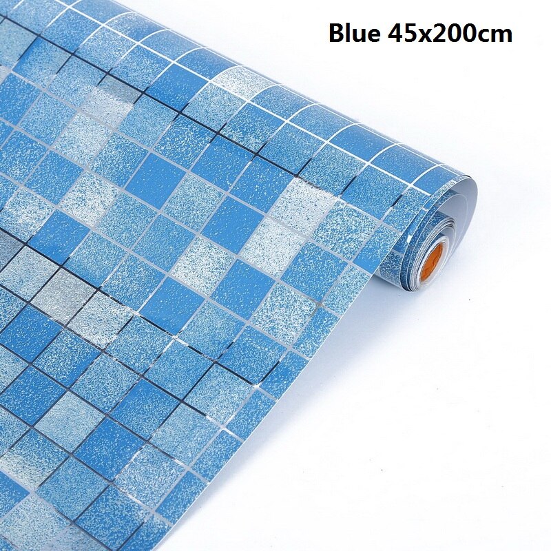 Autocollants muraux en PVC brillant imperméable | 1M/rouleau, autocollant mural pour armoire, papier peint auto-adhésif Contact d'armoire pour meubles, salle de bain, cuisine: B4