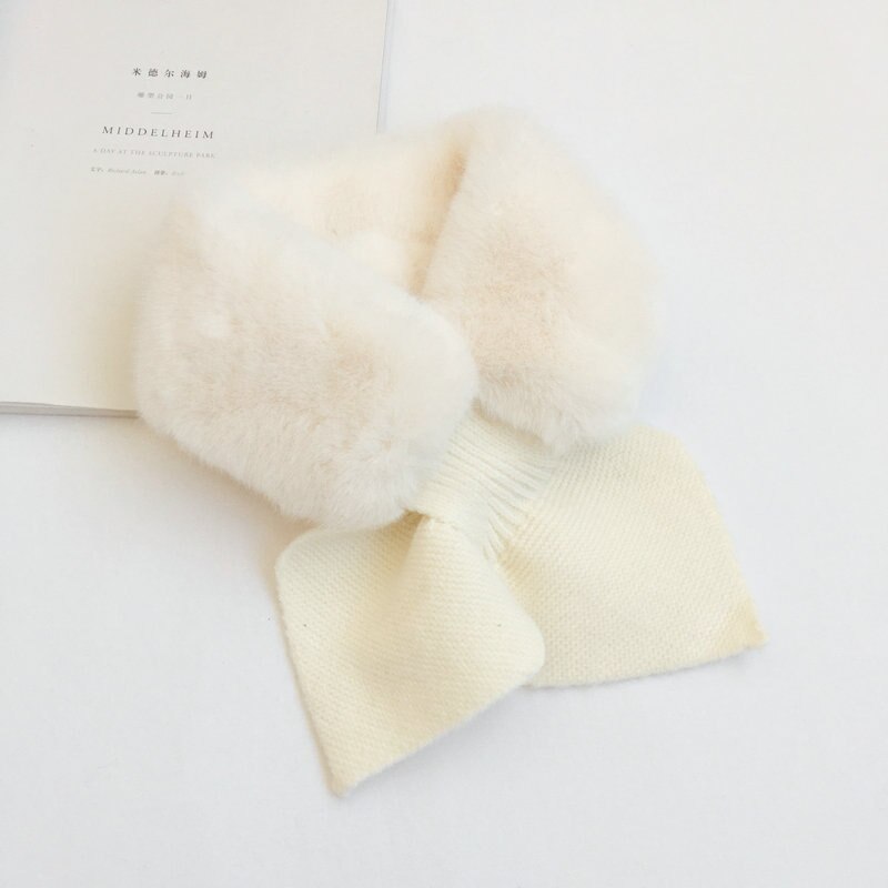 Soft Faux Fur Children Scarf Warm Winter Kids Scarfs for Girls Knitted Neck Warmer Kids Scarves Princess Collar 2-6Y