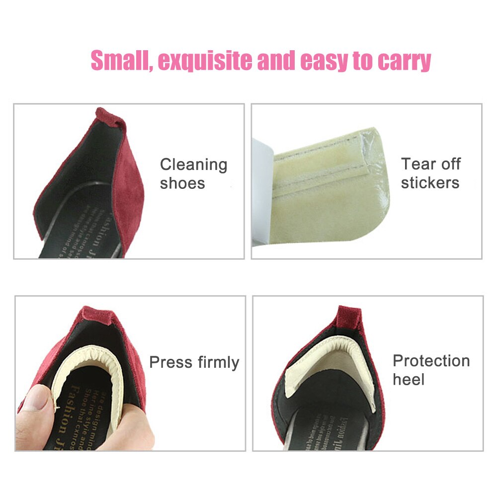 2Pair BYEPAIN Foot Care Heel Grips Liner Microfiber Leather Cushions Inserts for Loose Shoes, Shoe Pads for Shoes too Big