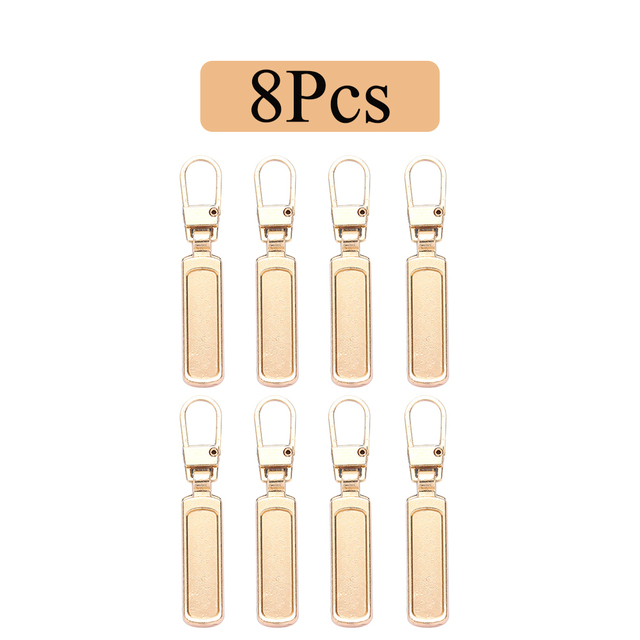 4/8 Uds. Tiradores de cremallera de Metal desmontables, bloqueo de varilla de repuesto, kit de reparación de cabeza de cremallera de metal para equipaje, bolsa de costura DIY, chaqueta de plumón: Opaco