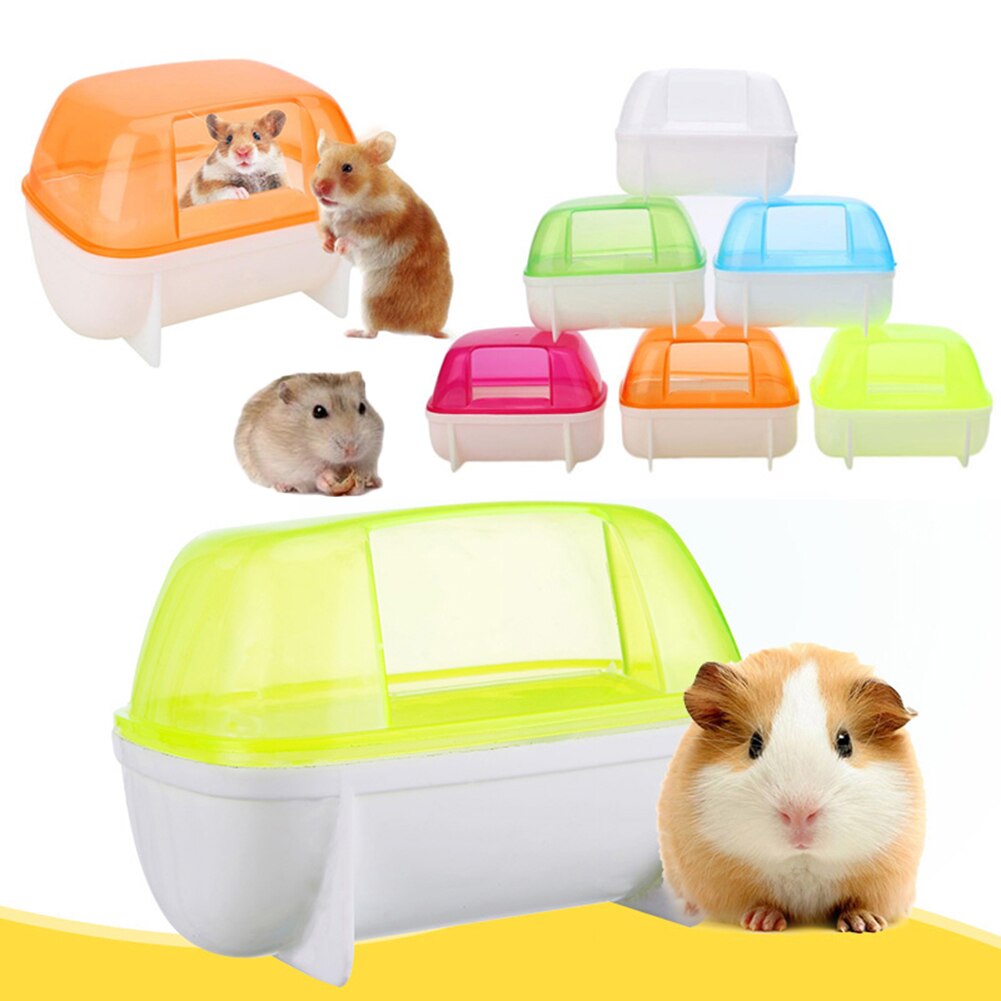 Klein Huisdier Hamster Plastic Stofdicht Badkamer Sauna Wc Bad Douche Nest Muis Rusten Huis S/L Willekeurige Kleur