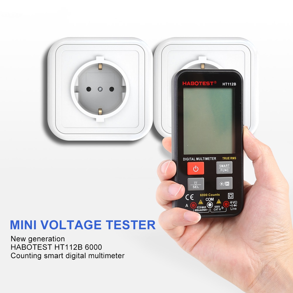 HT112B Handheld Multimeter Tester Meter Capacitance Meter Portable AC/DC Ammeter Voltmeter Digital Clamp Meter