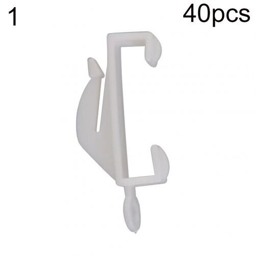 40Pcs Window Curtain Rod Slide Rail Track Glider Drape Pole Runner Loop Hook: 1