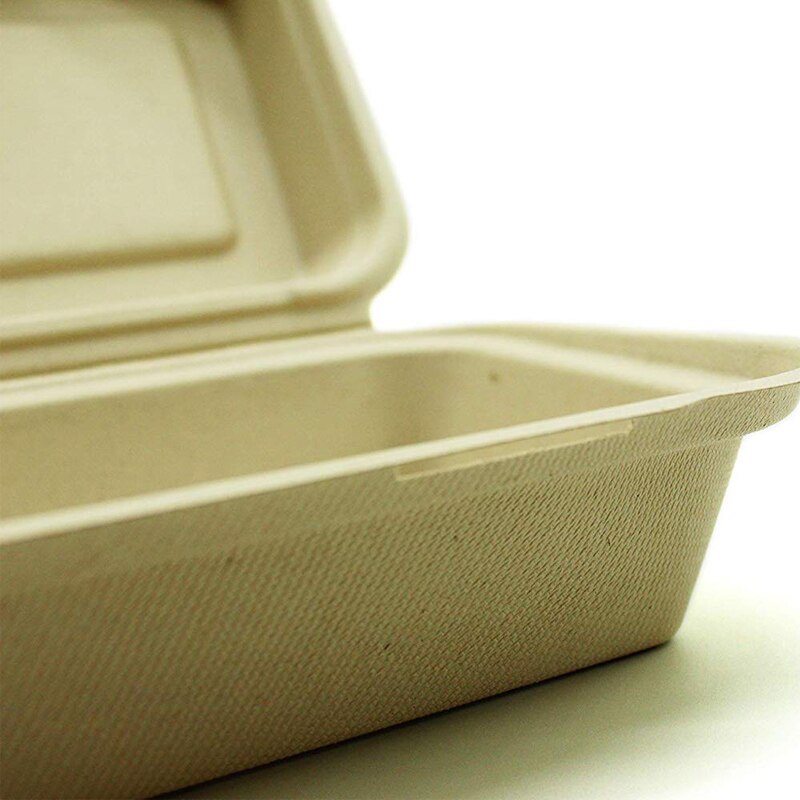Clamshell Disposable Eco Containers Microwavable Hinged Container Restaurant Carryout Lunch Meal Takeout Storage Service.