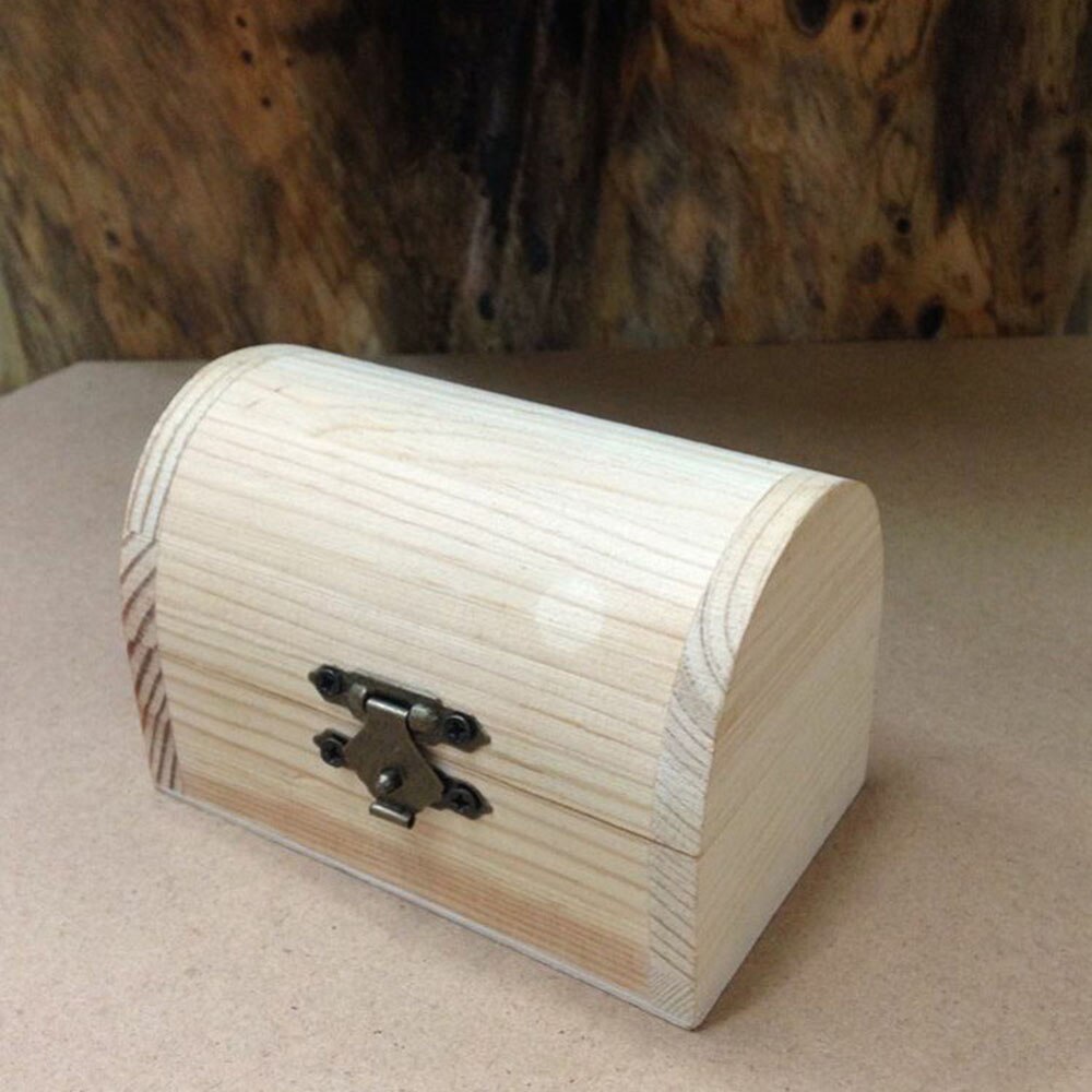 3 Sizes Solid Wood Arched Box DIY Painted Blank Handmade Wood Storage Box Home Decoration