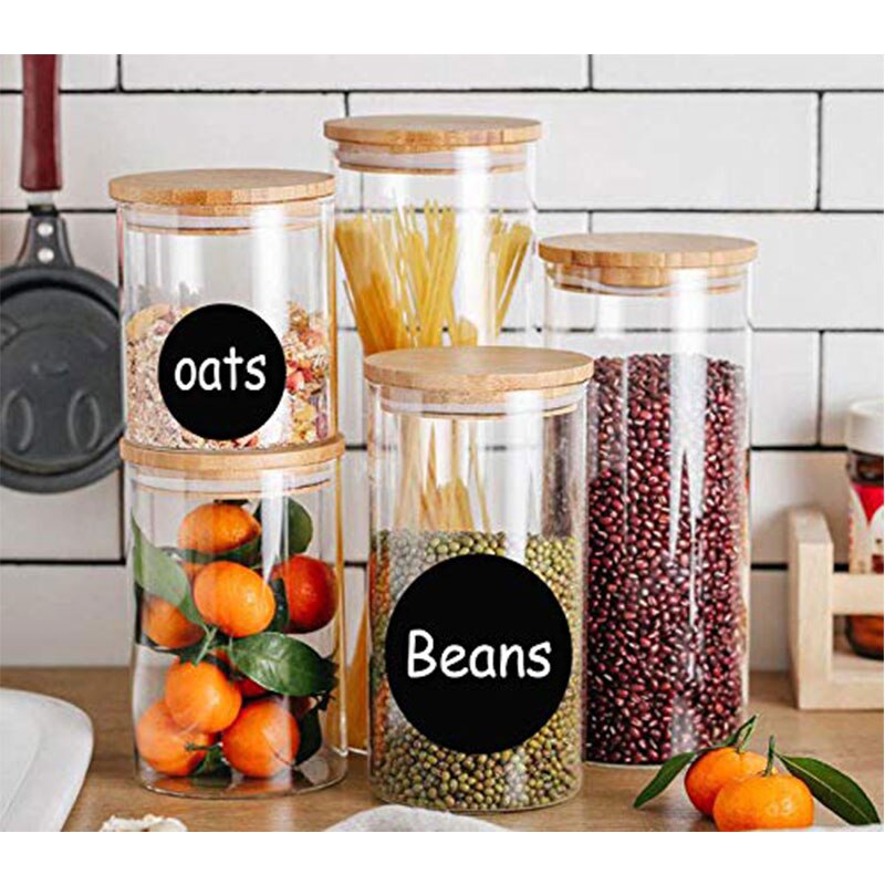 Chalkboard Labels Sticker - 90 pcs Reusable Round Chalkboard Label 2.5 inch Removable Waterproof Blackboard Sticker Label