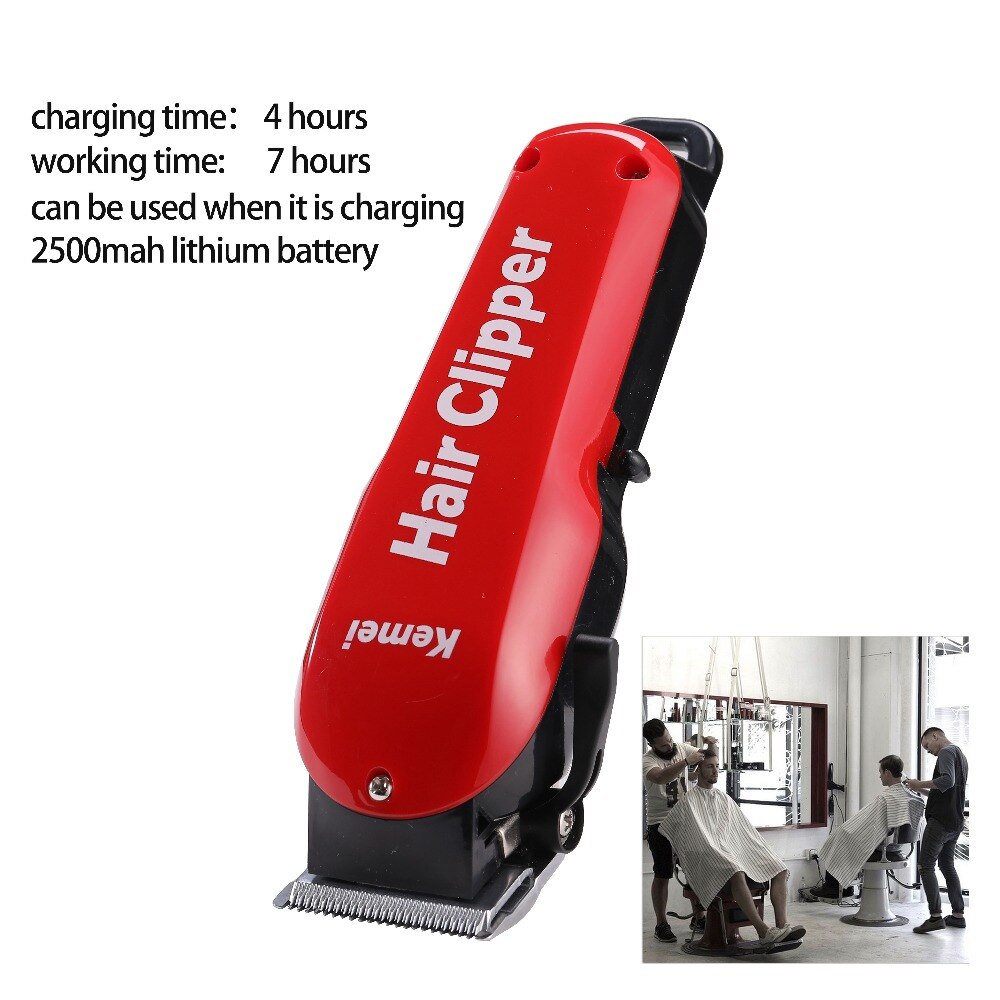 Kemei Kapper Tondeuse Professionele Draadloze Tondeuse Voor Mannen Baard Elektrische Cutter Olie Hoofd Haar Snijmachine Kapsel