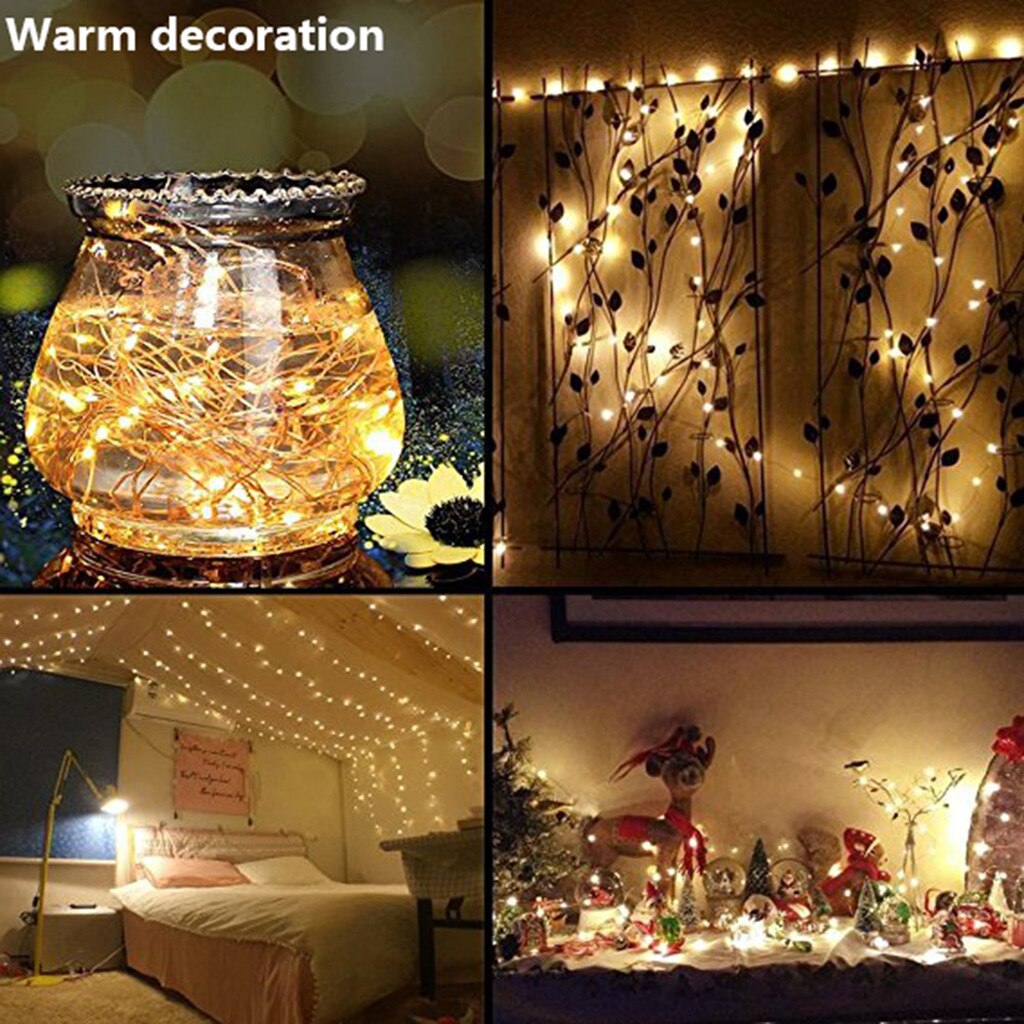 12m 120 LED solar Lights Waterproof Wire String with IP65 Outdoor led strip Rope Lights Party Wedding Decoration
