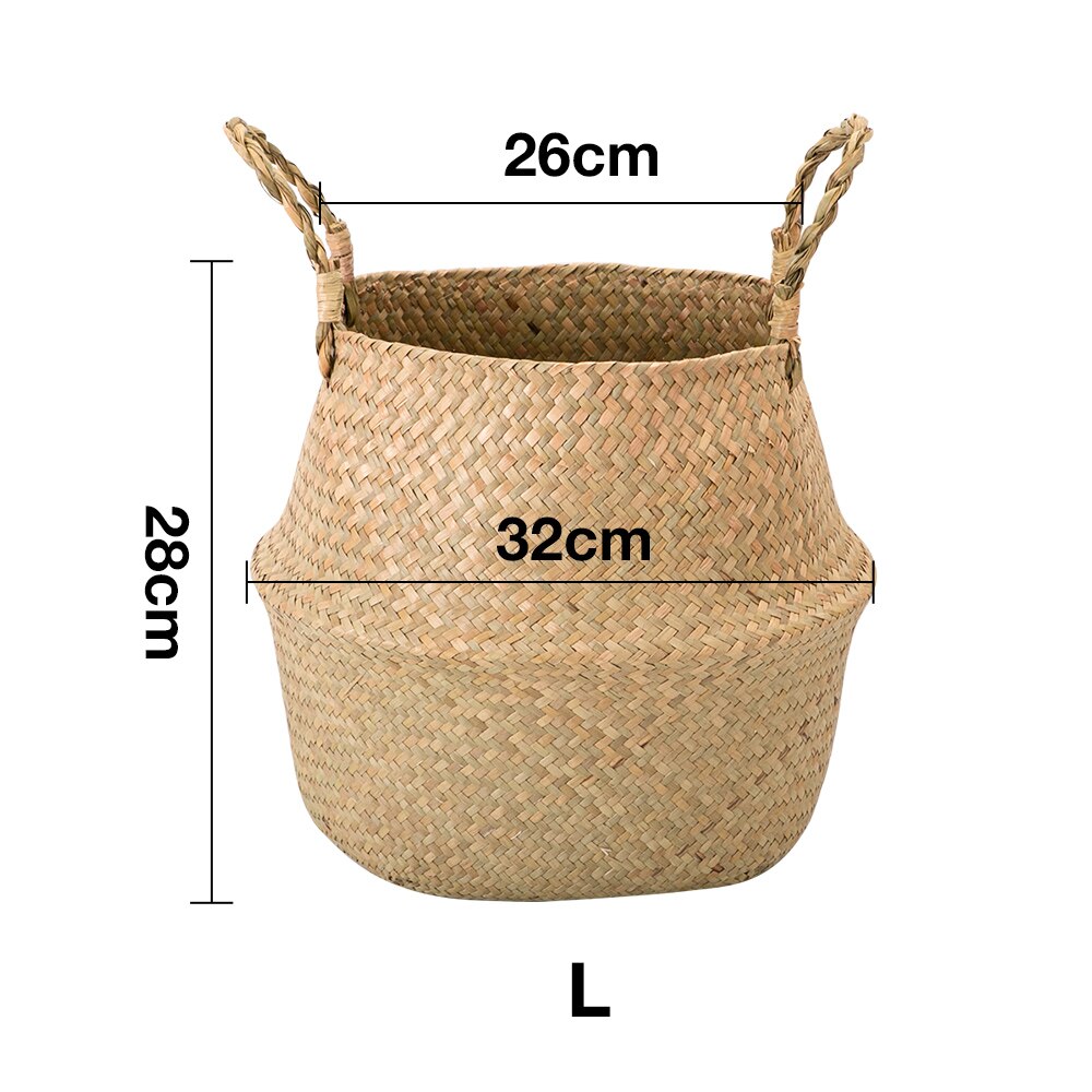 Wicker Storages Basket Flower Baskets Laundry Storage Decorative Basket Rattan Flower Pot Garden Planters Household Organizer: L