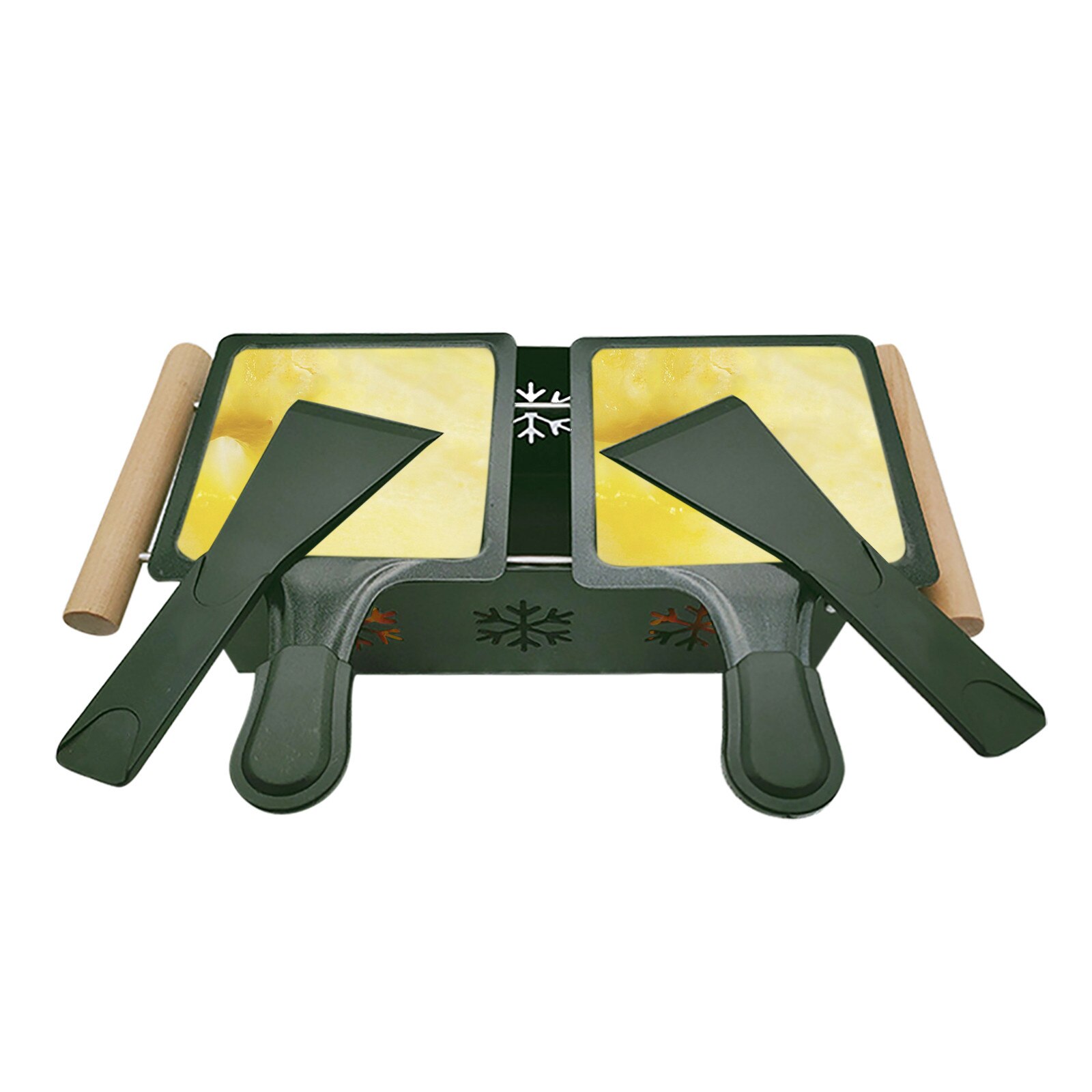 Non-Stick Metal Cheese Raclette Baking Pan Oven Grill Plate Rotaster Baking Tray Stove Frame Spatula Set Kitchen Baking Tool