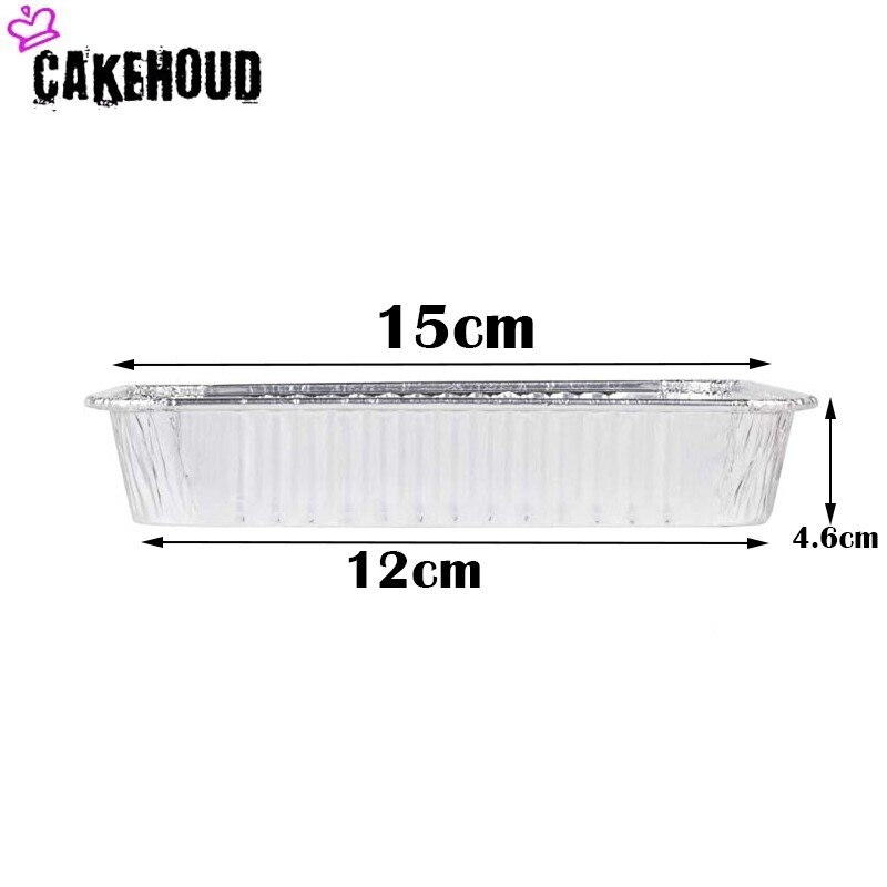 Cakehoud 10 stk engangsbakke med låg transportabel madkonserveringsbeholder bagekage brød grill aluminiumsform
