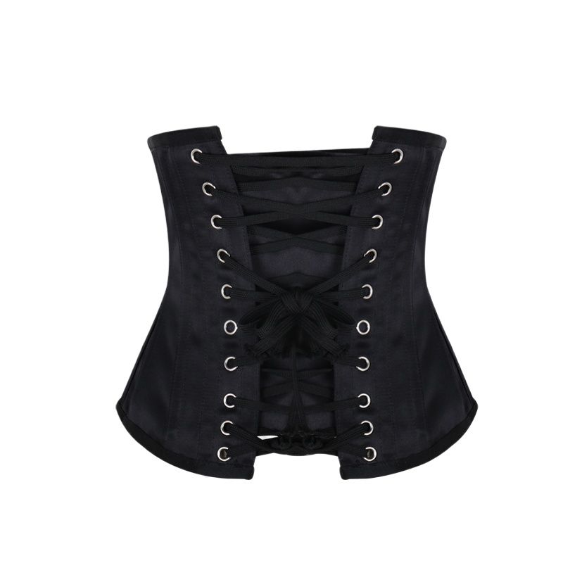 Burvogue Underbust Taille Controle 12 Stalen Botten Corset Bustiers Korte Cincher Borduren Taille Trainer Vrouwen Satijnen Corset