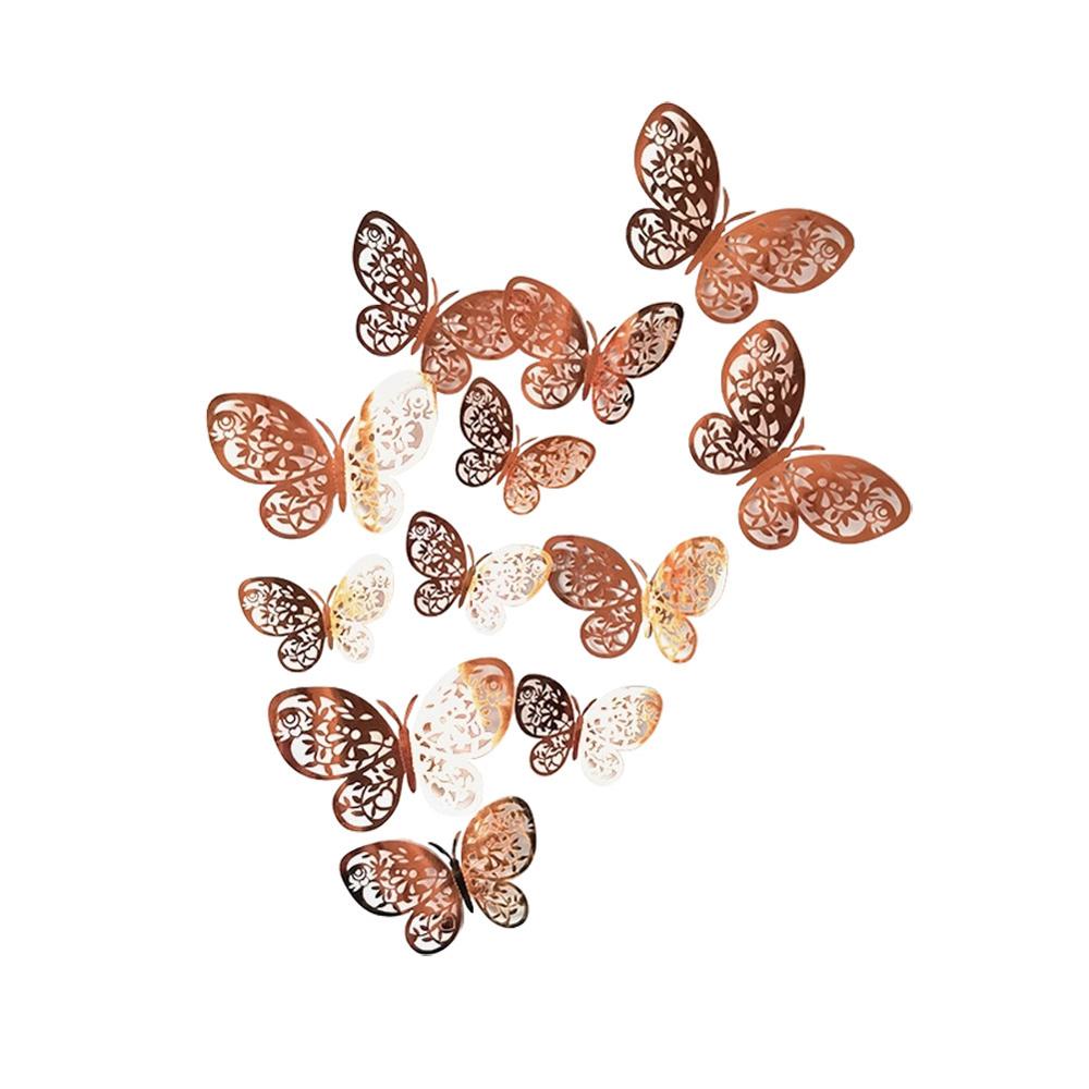 12pcs/set 3D Hollow Butterflies Wall Sticker for Home decoration Living room bedroom for Party Wedding decor Butterfly stickers