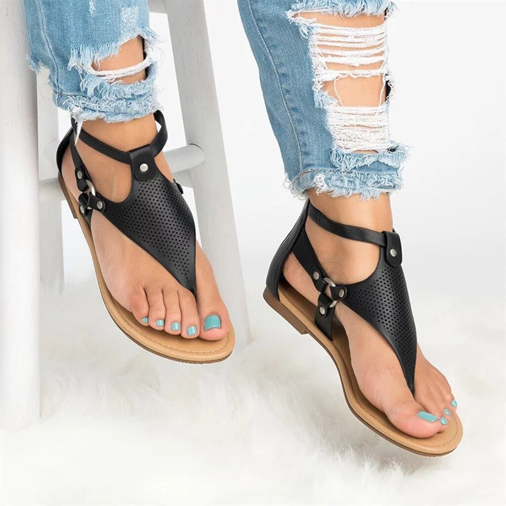 Women Sandals Women Summer Sandals Plus Size 43 Flat Sandals Female Flip Flop Casual Beach Shoes Ladies Gladiator
