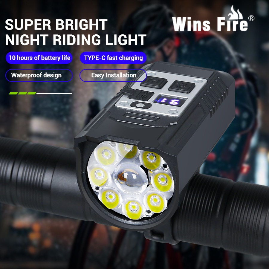 Bright Bicycle Light 9 LED Front Rechargeable MTB Mountain Bicycle Lamp Super Bright Bike Headlight Flashlight Cycling Scooter