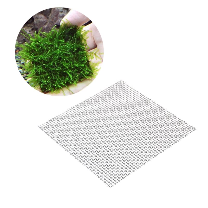 Aquarium Fish Tank Stainless Steel Wire Mesh Pad Plants Moss Net Decor 8x8cm 85WC