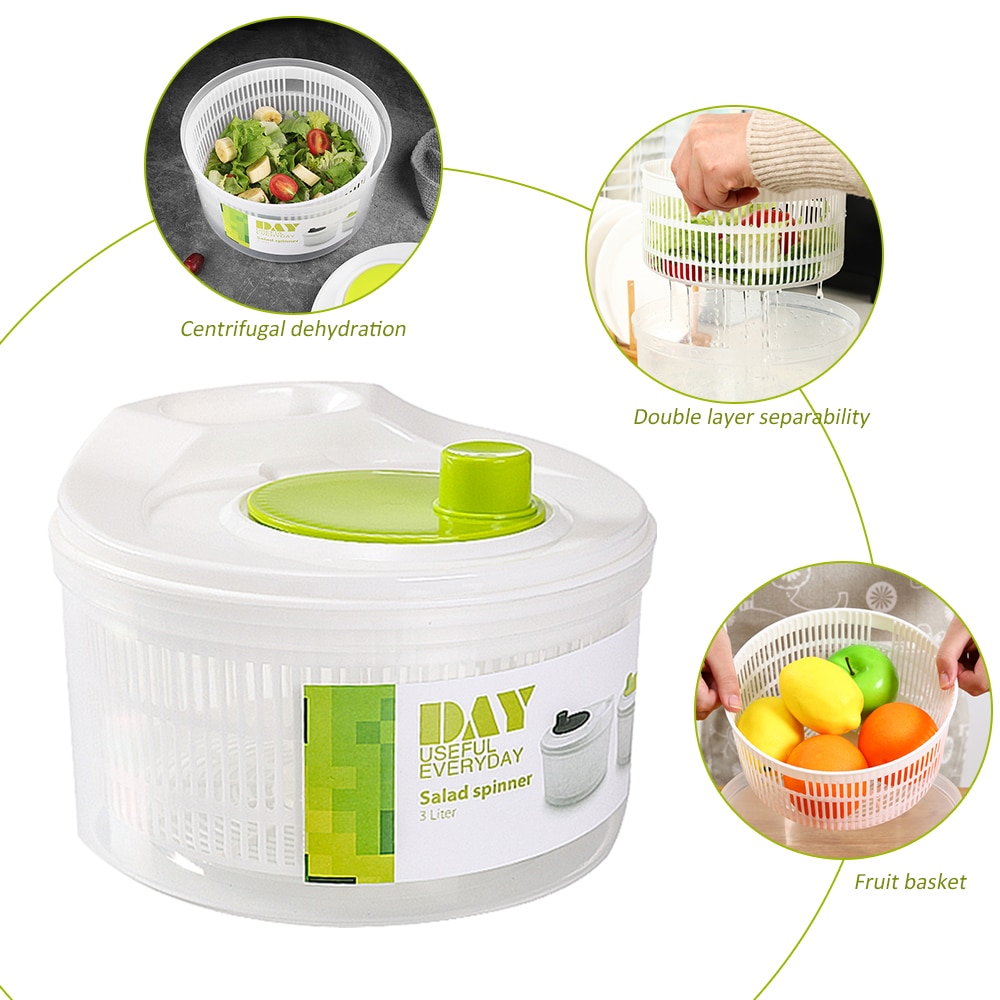 Multifunktionel frugtsalat dehydrator manuel vegetabilsk dehydrator salat spinner til vask tørring bladgrøntsager køkkenredskab