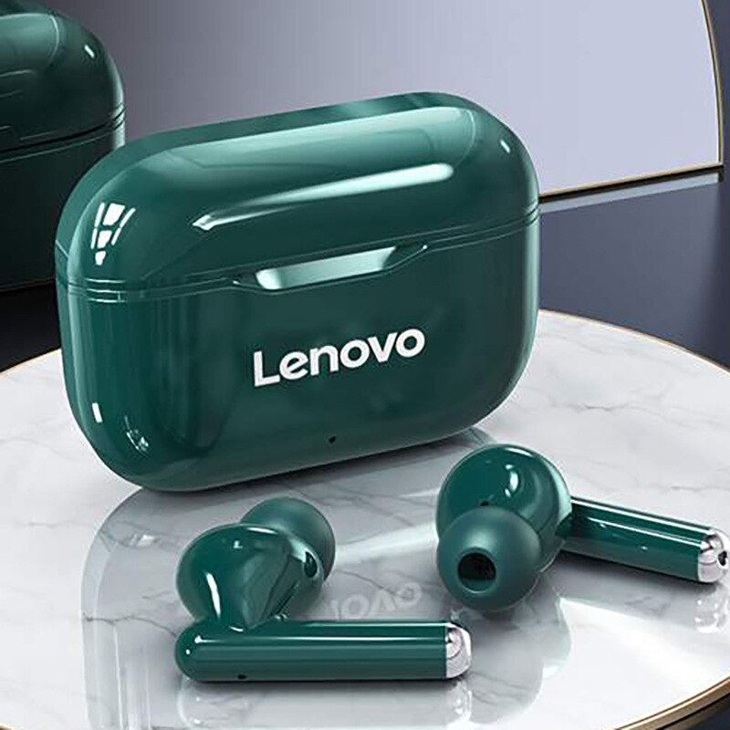 Nuovo auricolare Wireless Lenovo LP1 Bluetooth 5.0 doppia riduzione del rumore Stereo HIFI Bass Touch Control cuffie da 300mAH a lungo Standby: green