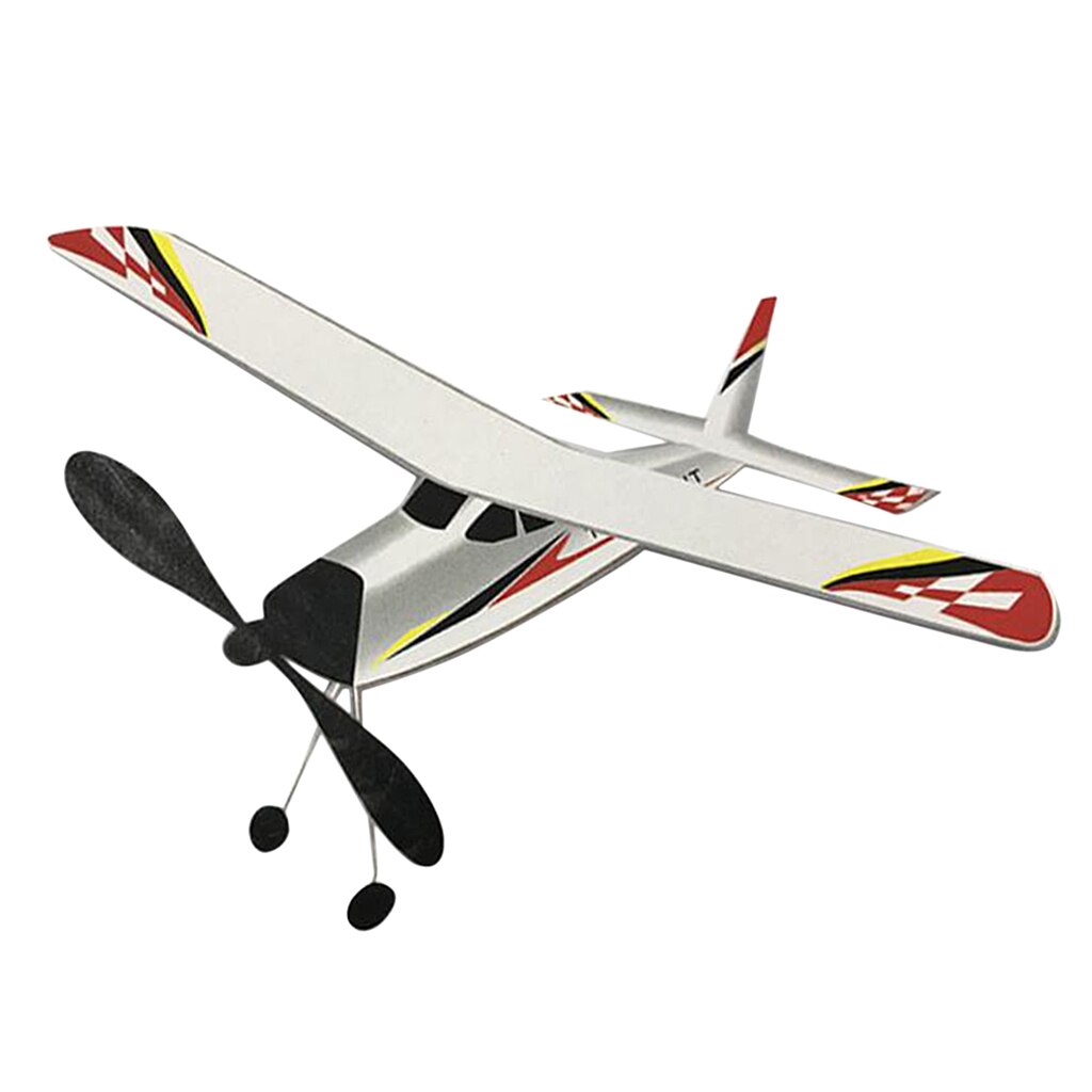 Elastic Powered Rubber Band Wind-up Plane Toy Outdoor Flying Aircraft