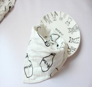 Muslin haklappar flickor pojkar baby trasa babador tecknat tryck baby haklappar bebe smock rapa trasor tillbehör spädbarn baby grejer: 7
