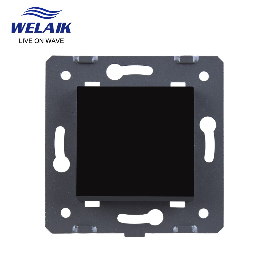 WELAIK EU Light Wall-Switch-DIY Parts-Push-Button 1Gang-1Way Without Crystal-Glass-Panel 220V 5A 45*45mm A711W