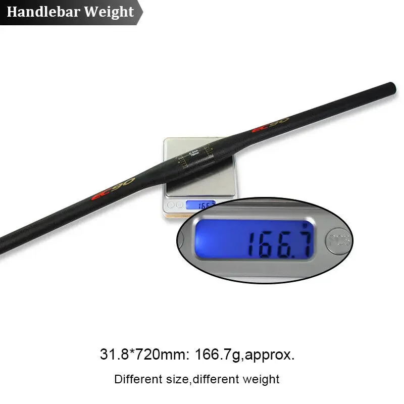 Manillar de bicicleta de carbono EC90, manillar ultraligero para bicicleta de montaña de 25,4mm y 31,8mm, barra plana/riser de carbono completa