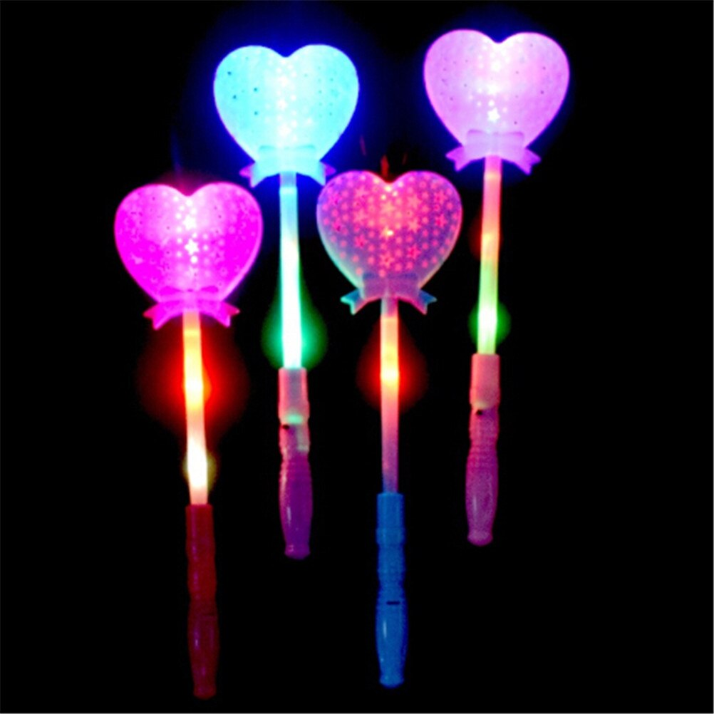 Novelty Heart-shaped led light toys Magic Wand led lighting toys flashing glowing Light Up Wands Luminous Toys