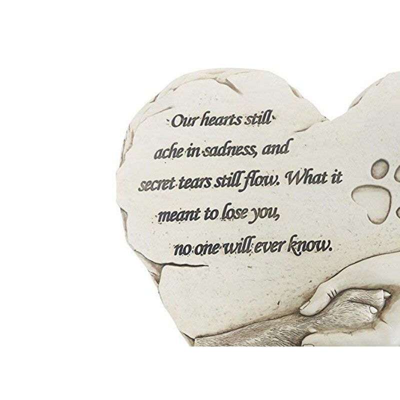 Piedra conmemorativa en forma de corazón para mascotas, marcador de tumba para perro o gato, piedra de jardín para Patio trasero al aire libre, Patio o césped, para la pérdida de perros
