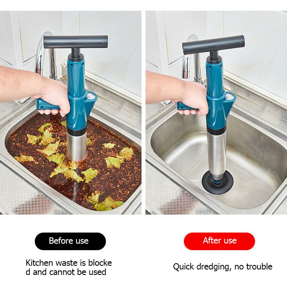 Débloqueur de vidange pour toilettes, haute pression, puissant, manuel, équipement de dragage pneumatique, tuyau bouché