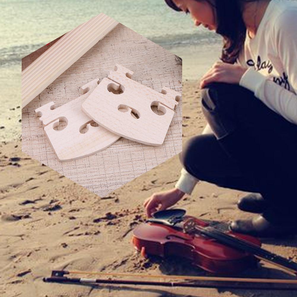 10pcs Violin Parts Stringed Instruments Maple Wood 4/4 3/4 Violin Bridges Violin Parts 48 x 39 x 5mm