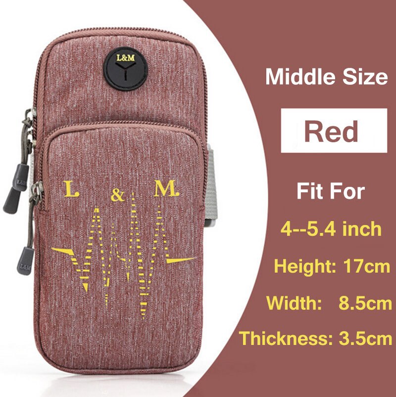 Brassard Pour Iphone 6 7 8 Plus Universel Smartphone Sport Sacs À Main Pack support pour téléphone Pour Iphone 7S Plus: For4-5.4inch Red