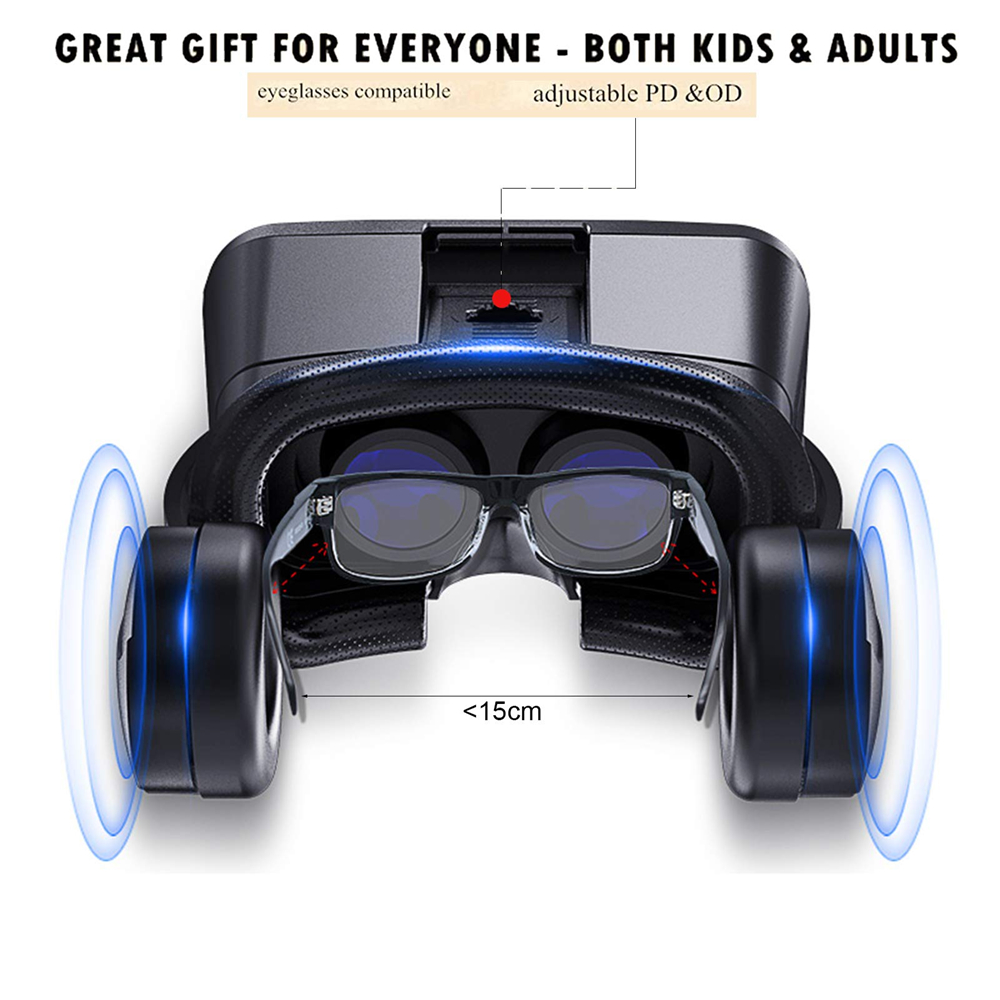VR Virtual Reality 3D Glasses Box Helmet Stereo Headset Devices Wireless Rocker VR Glasses For Smartphones iOS Android Phone