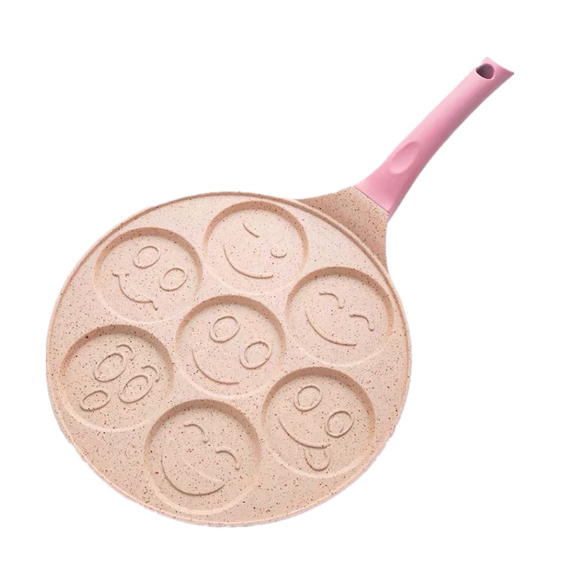 7 Cells Animal Smiley Face Pancake Maker Griddle Pan Pancake Mold Blini Pan Grill Pan Egg Frying Pot Nonstick Omelet Cooker