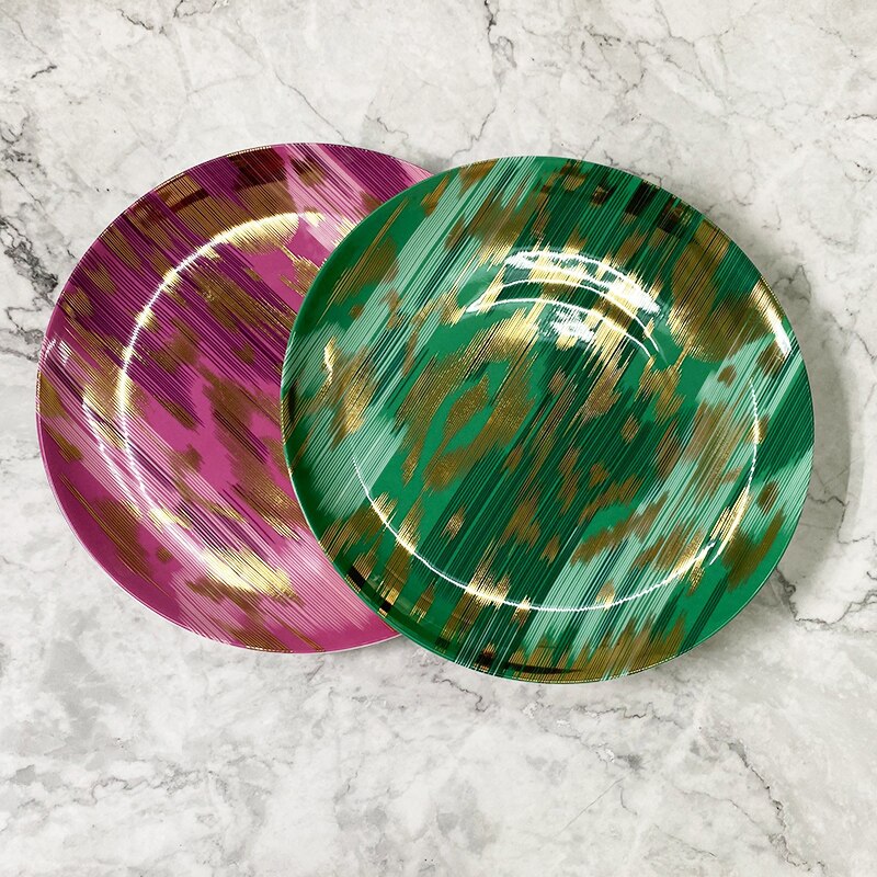 Porcelain plates and plates, luxury plates, candy, fruit plates, ceramics, steak: Silver