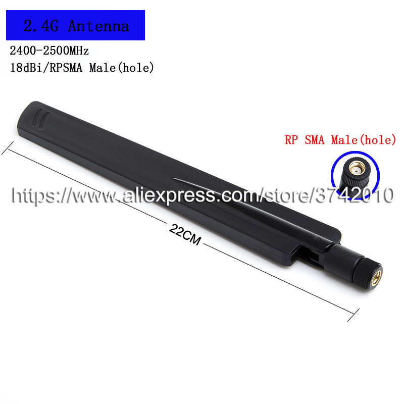 18 dbi omni retningsbestemt 2.4g wifi-antenne trådløst nettverksantenne 22cm lengde rp sma hann
