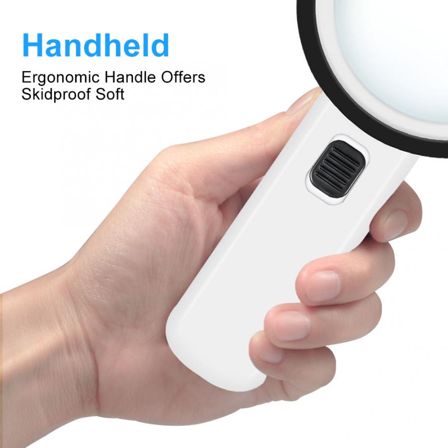 blind spot mirror 30X Handheld Magnifier Reading Jewelry Magnifying Glass with LED Light wall mirror