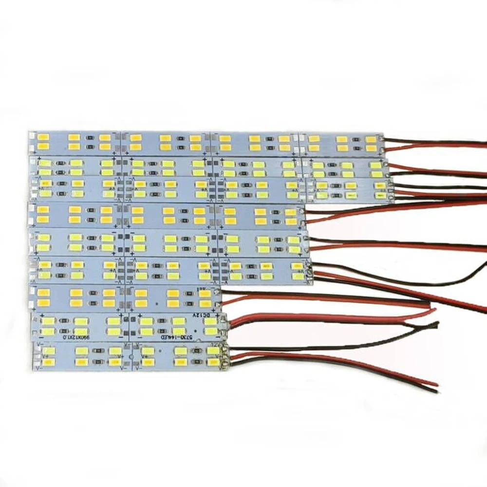 10 stücke 12V 24V LED harten Streifen 4cm 8cm 12cm 16cm 20cm zweireihige starre Stange 3000k 4000k 6000k cct Auto LKW Schiff Maschine Stiefel