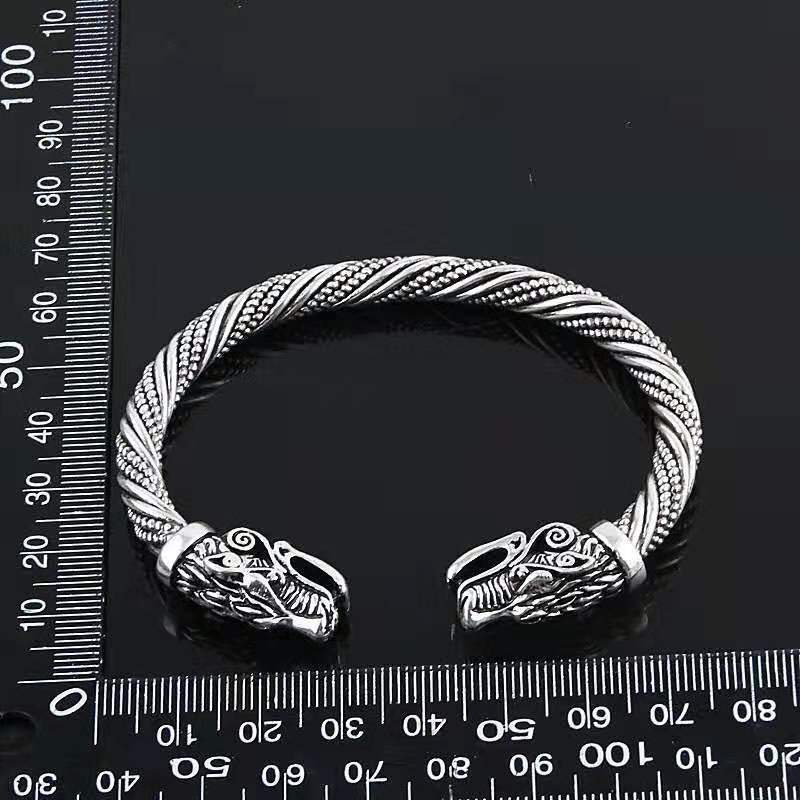 CHUHAN Dragon Head Open Bracelet Men's Bracelet Faucet Bracelet Zodiac Dragon Head Open Bracelet for Men Jewellery