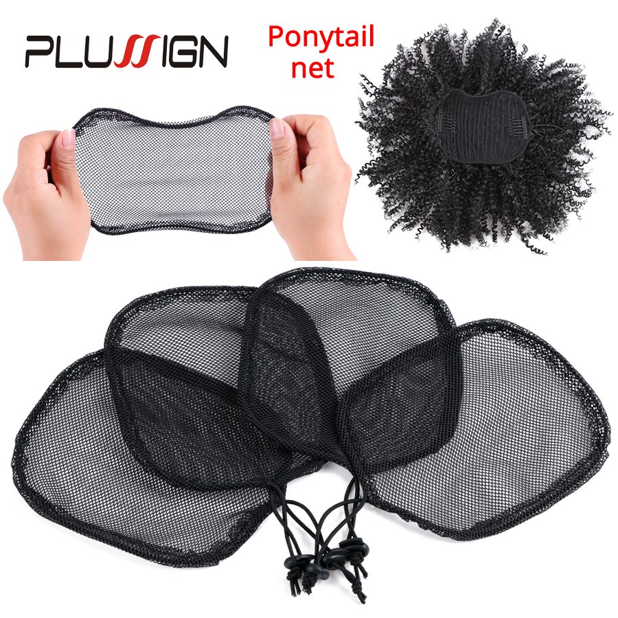 Plussign hestehalenett 5 stk/parti hårnett parykkhette til å lage hestehale afro puff bolle nettvevhette parykklagingsverktøy rund firkantet