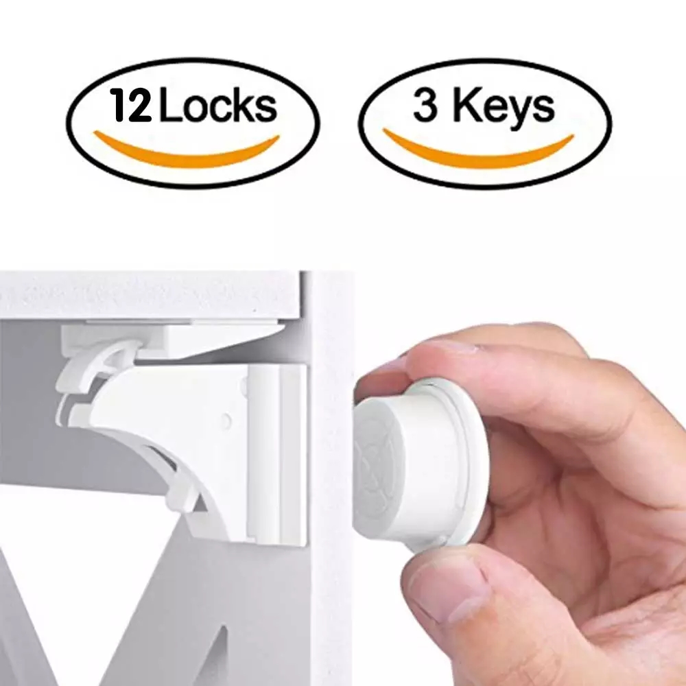 Kids Security Magnetic Child Lock Baby Safety Cabinet Drawer Door Lock Children Protection Invisible Lock No Drilling No Screws