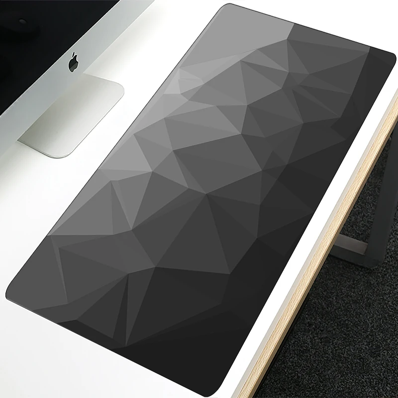 Tapis de souris de joueur noir et blanc, fond en caoutchouc antidérapant et résistant à l'usure avec bord cousu, tapis de clavier adapté au travail 400x900