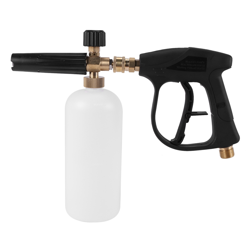 DANCINGBOAR Sneeuwschuimlans, compatibel met 1/4 Quick Connect hogedrukreinigers, 1 l verstelbare zeepdispenser, sneeuwschuimkanon voor autowassen en reiniging