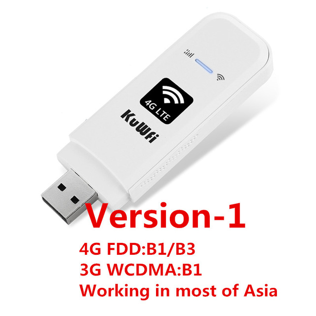 Kuwfi 4G Lte Usb Modem Kat 4 150Mbps Netwerk 3G/4G Usb Dongle Universele Unlocked 4G Sim Wifi Adapter Met TS9 Interface: Version-1