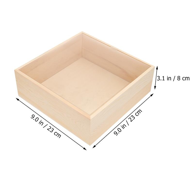 Caja de almacenamiento de madera con de ventana, caja de madera para guardar jabón, flor, , 1 unidad: C