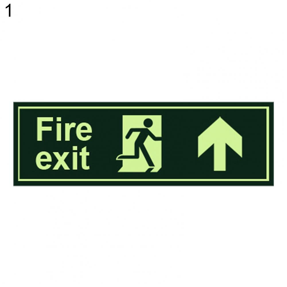 Exit Sign Sticker Self Adhisive Luminous PVC High Visibility Secure Guidance Sticker for Restaurant: 1