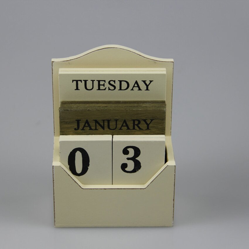 1Pc Retro Calendar Stand Household Desktop Calendar Holder Storage Rack, Wooden Shelf Calendar Supports Organize Container
